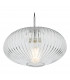 Single Pendant Ceiling Light Polished Chrome Ribbed Glass-4