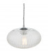 Single Pendant Ceiling Light Polished Chrome Ribbed Glass-5
