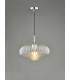 Single Pendant Ceiling Light Polished Chrome Ribbed Glass-6
