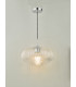 Single Pendant Ceiling Light Polished Chrome Ribbed Glass-7