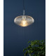 Single Pendant Ceiling Light Polished Chrome Ribbed Glass-8