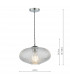 Single Pendant Ceiling Light Polished Chrome Ribbed Glass-10