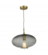 Pendant Ceiling Light Smoked Glass Antique Brass Detail-1