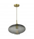 Pendant Ceiling Light Smoked Glass Antique Brass Detail-2