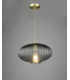 Pendant Ceiling Light Smoked Glass Antique Brass Detail-7