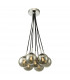 7 Light Cluster Pendant Polished Chrome Smoked Glass Globes-1