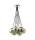 7 Light Cluster Pendant Polished Chrome Smoked Glass Globes-2