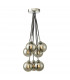 7 Light Cluster Pendant Polished Chrome Smoked Glass Globes-3