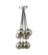 7 Light Cluster Pendant Polished Chrome Smoked Glass Globes-4