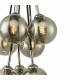 7 Light Cluster Pendant Polished Chrome Smoked Glass Globes-5