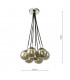 7 Light Cluster Pendant Polished Chrome Smoked Glass Globes-8