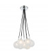 7 Light Cluster Pendant Polished Chrome Opal Glass Globes-1