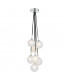 7 Light Cluster Pendant Polished Chrome Opal Glass Globes-3