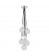 7 Light Cluster Pendant Polished Chrome Opal Glass Globes-4