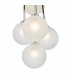 7 Light Cluster Pendant Polished Chrome Opal Glass Globes-5