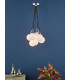 7 Light Cluster Pendant Polished Chrome Opal Glass Globes-6