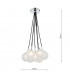 7 Light Cluster Pendant Polished Chrome Opal Glass Globes-8