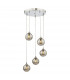 5 Light Cluster Ceiling Pendant Polished Chrome Smoked Glass-1