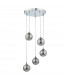 5 Light Cluster Ceiling Pendant Polished Chrome Smoked Glass-2