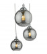 5 Light Cluster Ceiling Pendant Polished Chrome Smoked Glass-3