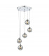 5 Light Cluster Ceiling Pendant Polished Chrome Smoked Glass-4