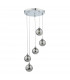 5 Light Cluster Ceiling Pendant Polished Chrome Smoked Glass-5