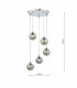 5 Light Cluster Ceiling Pendant Polished Chrome Smoked Glass-6