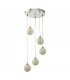 5 Light Cluster Ceiling Pendant Polished Chrome Opal Glass-2