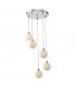 5 Light Cluster Ceiling Pendant Polished Chrome Opal Glass-4