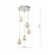5 Light Cluster Ceiling Pendant Polished Chrome Opal Glass-6