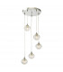 5 Light Cluster Ceiling Pendant Polished Chrome Clear Ribbed Glass-1