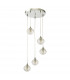 5 Light Cluster Ceiling Pendant Polished Chrome Clear Ribbed Glass-2
