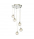 5 Light Cluster Ceiling Pendant Polished Chrome Clear Ribbed Glass-4