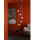 5 Light Cluster Ceiling Pendant Polished Chrome Clear Ribbed Glass-6
