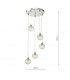 5 Light Cluster Ceiling Pendant Polished Chrome Clear Ribbed Glass-8