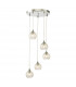 5 Light Cluster Ceiling Pendant Polished Chrome Clear/Wire Glass-1