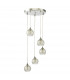 5 Light Cluster Ceiling Pendant Polished Chrome Clear/Wire Glass-2