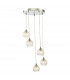 5 Light Cluster Ceiling Pendant Polished Chrome Clear/Wire Glass-4