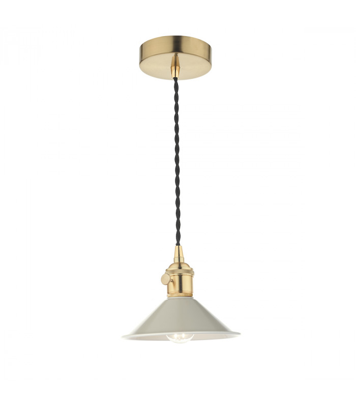 Dome Pendant Natural Brass With Cashmere Shade-1