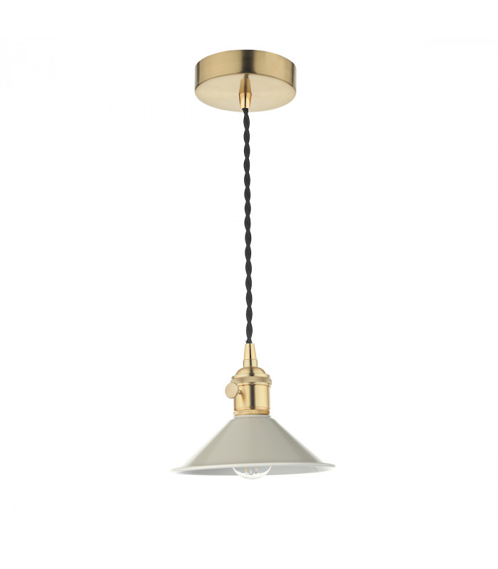 Dome Pendant Natural Brass With Cashmere Shade-2