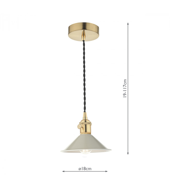 Dome Pendant Natural Brass With Cashmere Shade-5