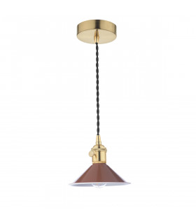 Dome Pendant Natural Brass With Umber Shade-2
