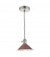 Dome Pendant Antique Chrome With Umber Shade-1