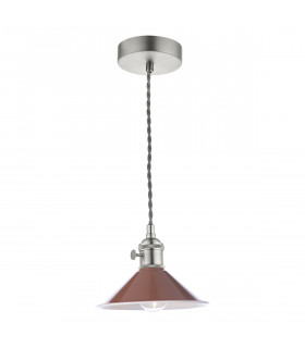 Dome Pendant Antique Chrome With Umber Shade-1