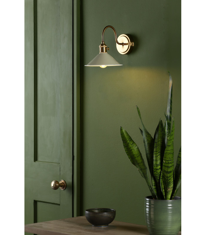 Dome Wall Light Natural Brass With Cashmere Shade-3
