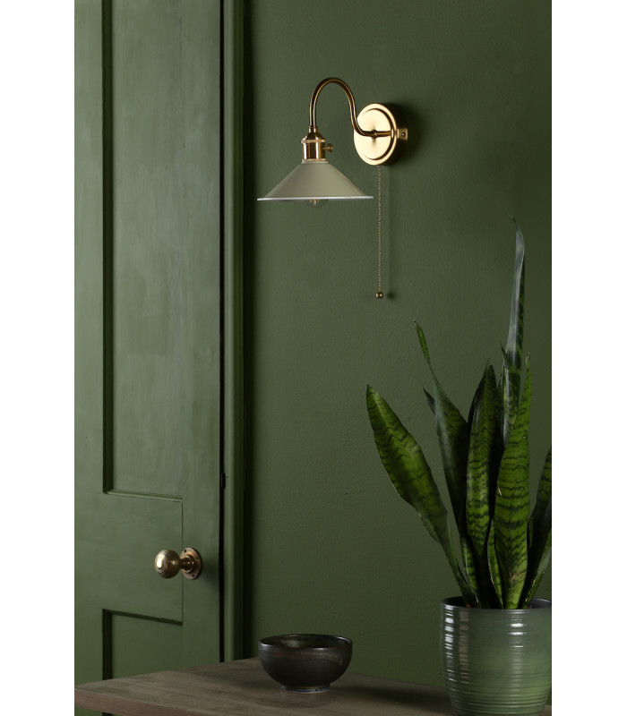 Dome Wall Light Natural Brass With Cashmere Shade-4