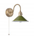 Dome Wall Light Natural Brass With Olive Green Shade-2