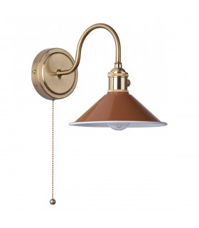 Dome Wall Light Natural Brass With Umber Shade-2