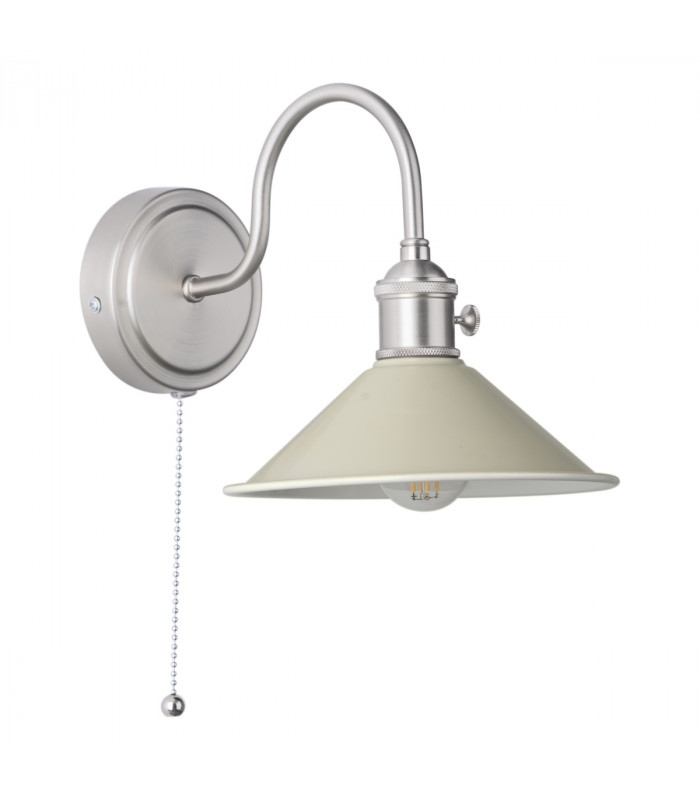 Dome Wall Light Antique Chrome With Cashmere Shade-2
