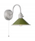 Dome Wall Light Antique Chrome With Olive Green Shade-1